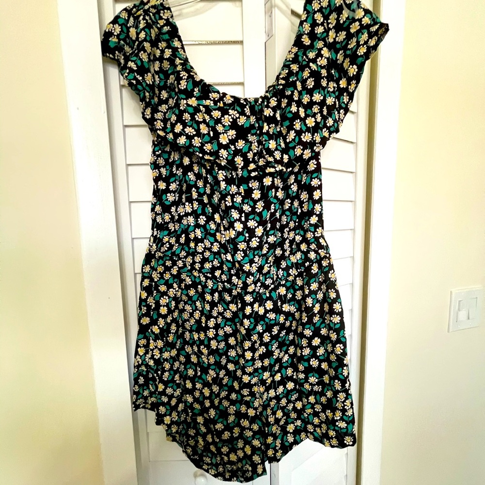 Black floral romper